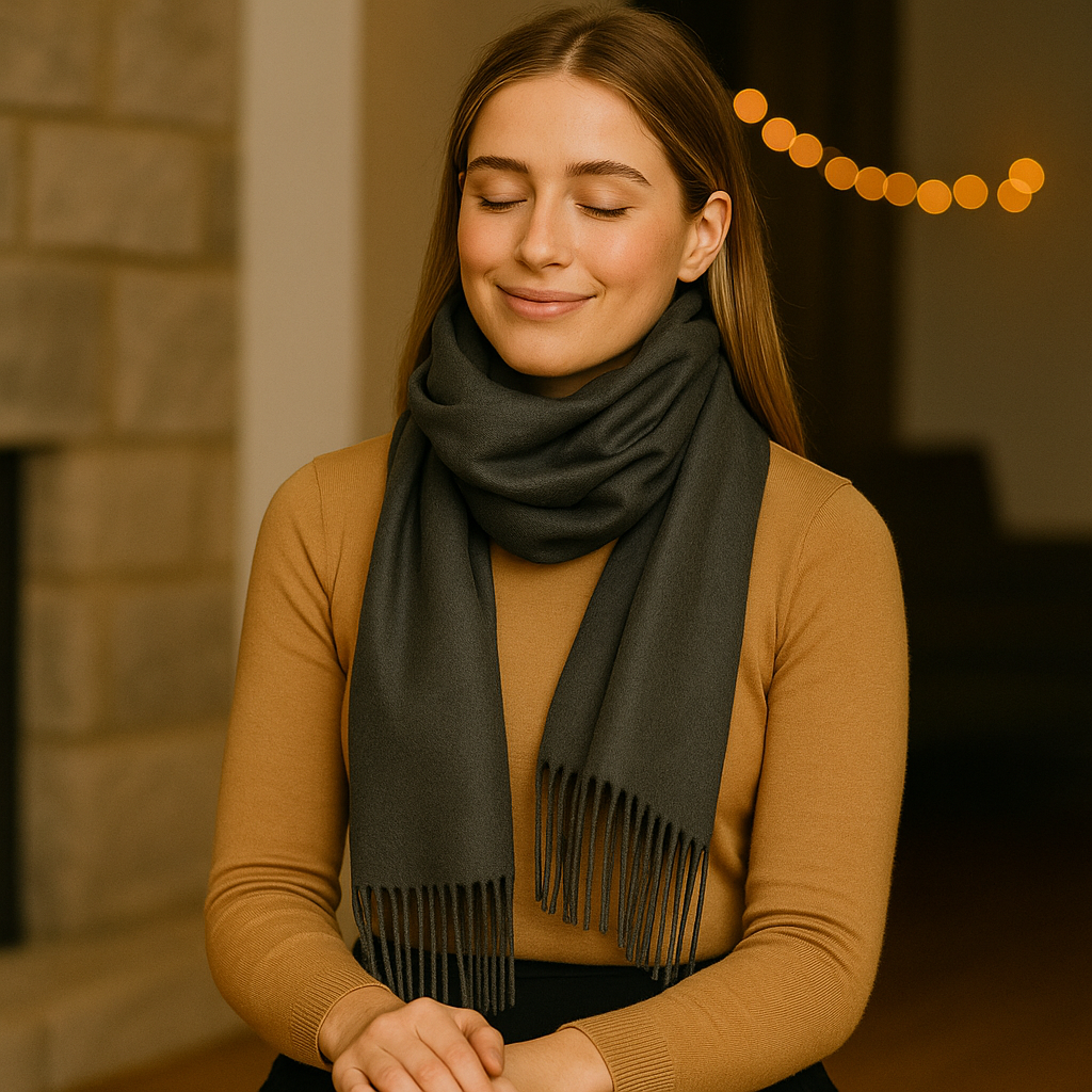 Grey Pashmina Shawl Wrap