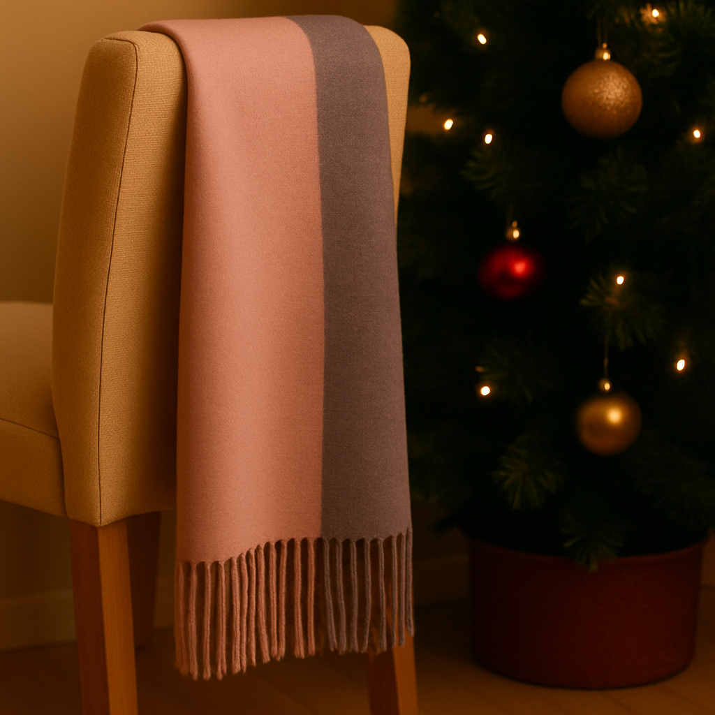 Grey and Pink Pashmina Scarf