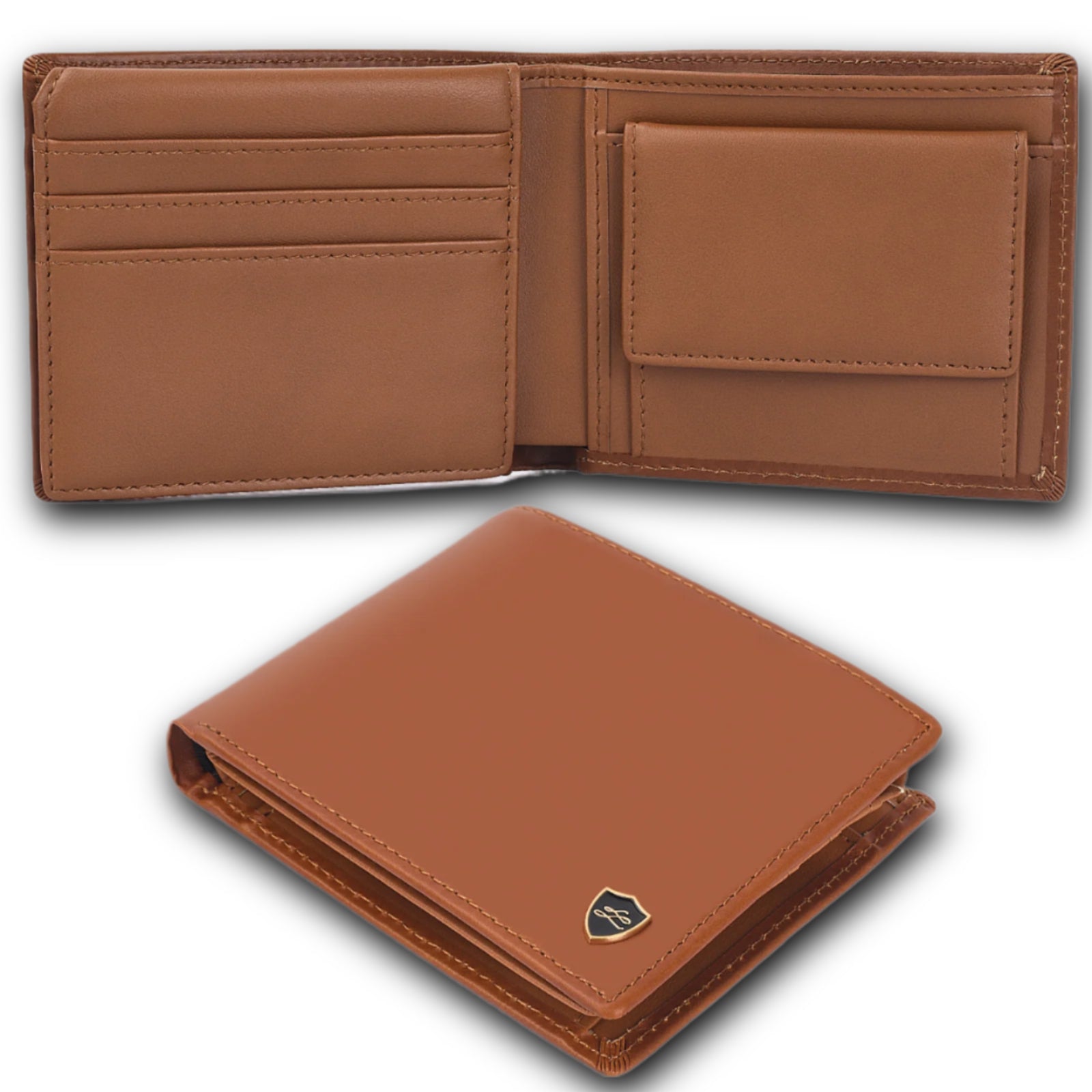 Men's Designer Leather RFID Card Wallet leather money clip RFID product image