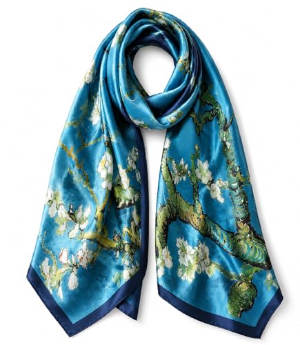Mulberry Silk Floral Scarf, Design 9, 55 × 175 cm