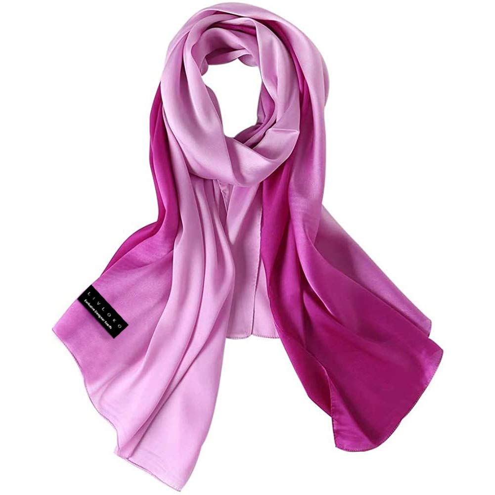 Pink & Purple Gradient Satin Scarf, Design 9A