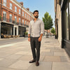 Video of the men's black agate crown bracelet set worn on a sunny London street by LIVLOKO London