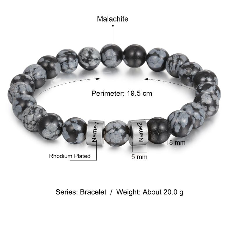 Personalised Engraved Gemstone Bracelet