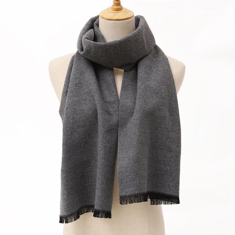 Men's Grey Wool Scarf