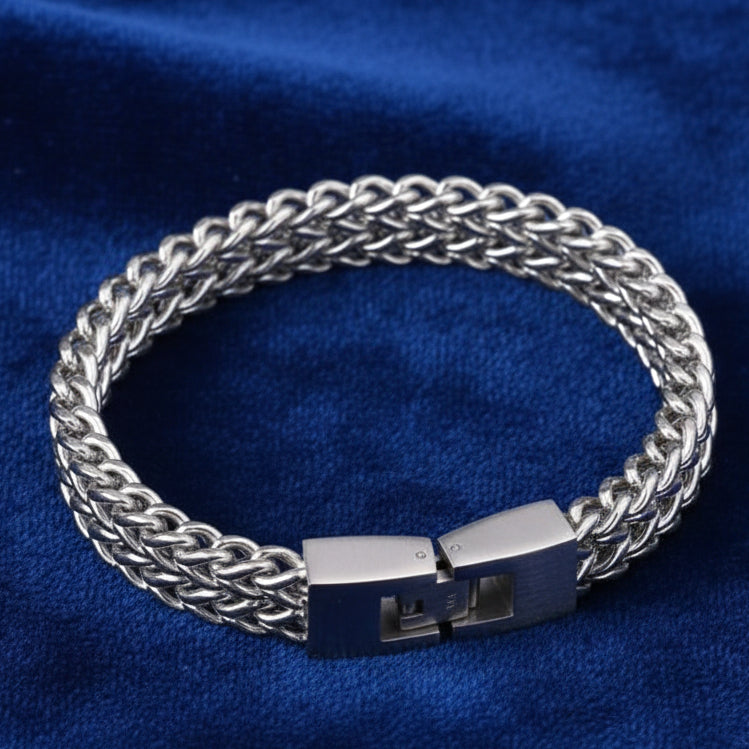 silver curb bracelet