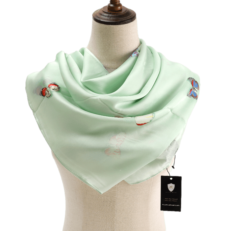 Green Butterfly Design Scarf