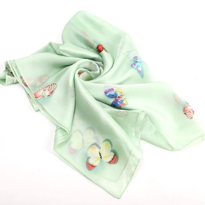 Green Butterfly Design Scarf
