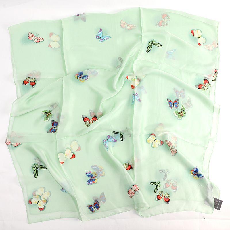 Green Butterfly Design Scarf