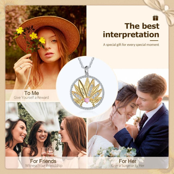 Personalised 18ct Gold Plated S925 Sterling Silver Lotus Necklace - Livloko London
