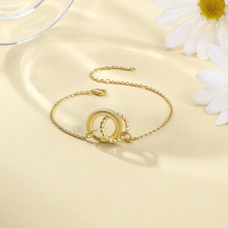 Personalised Gold Plated Sterling Silver Ring Bracelet