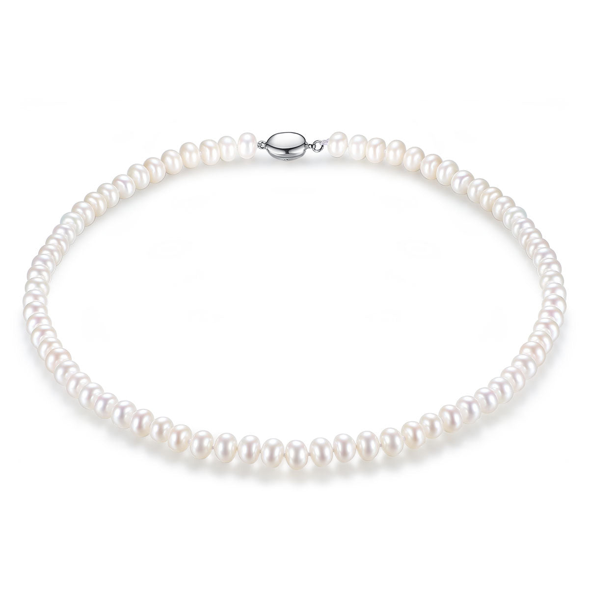 S925 Sterling Silver Natural Pearl Necklace
