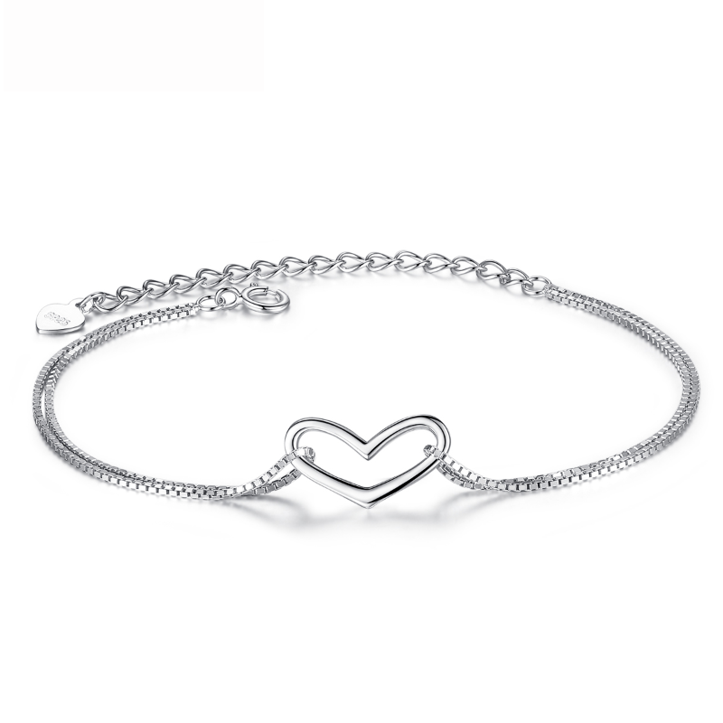 silver bracelet with heart