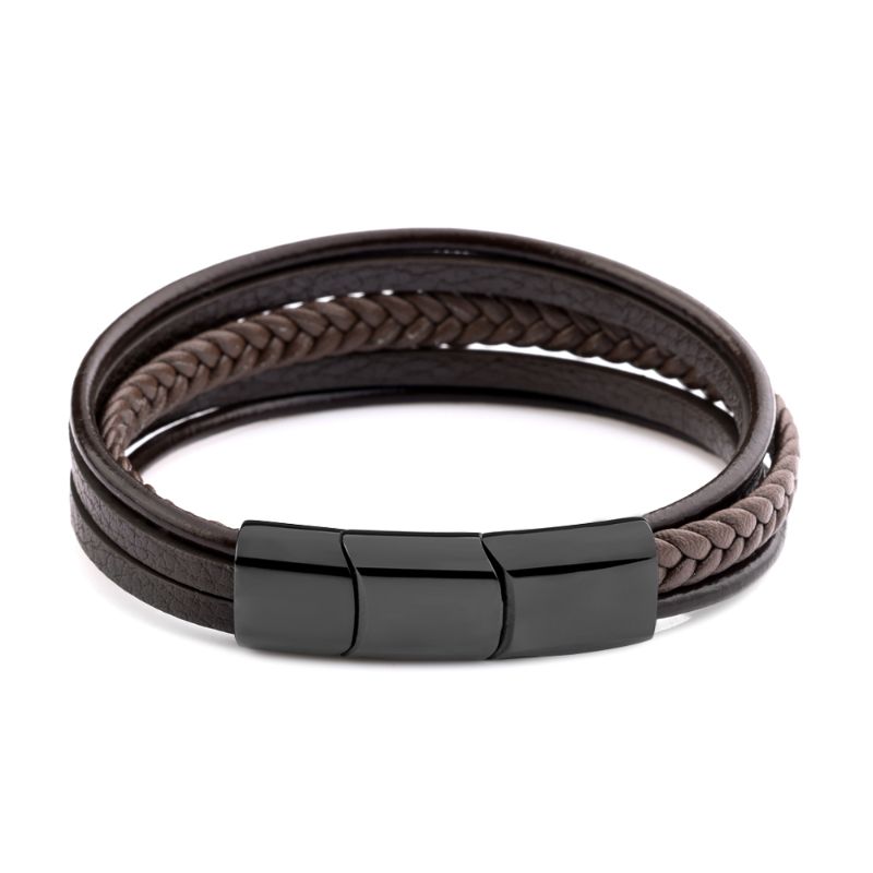 mens leather bracelets braided