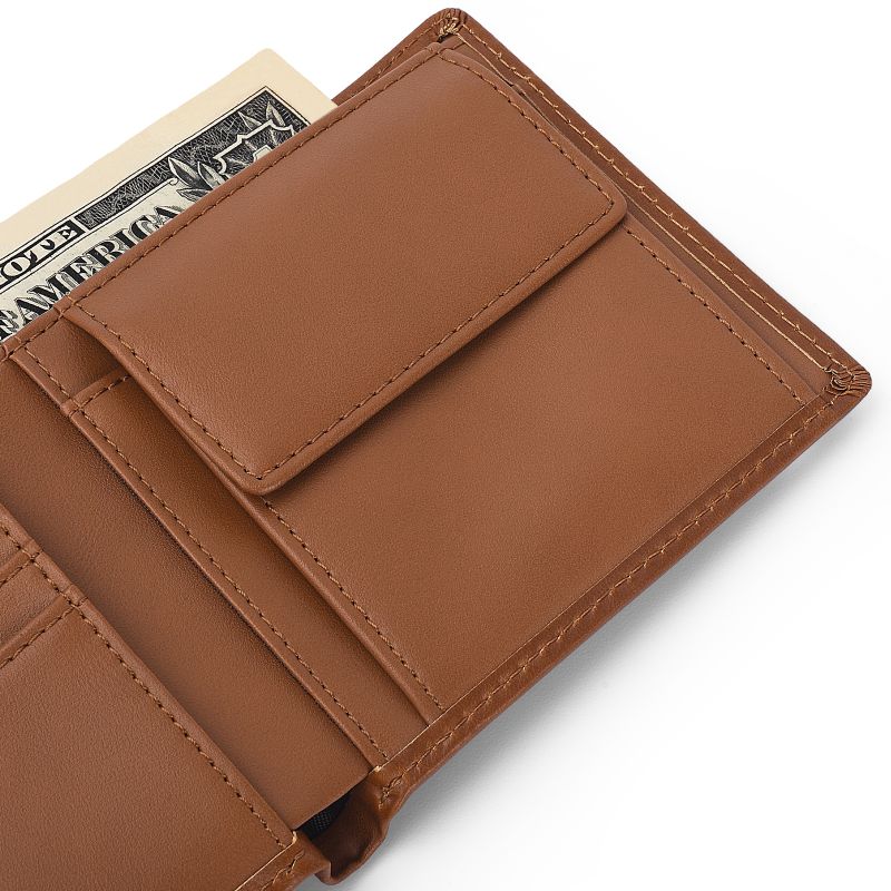 leather wallet with coin pocket