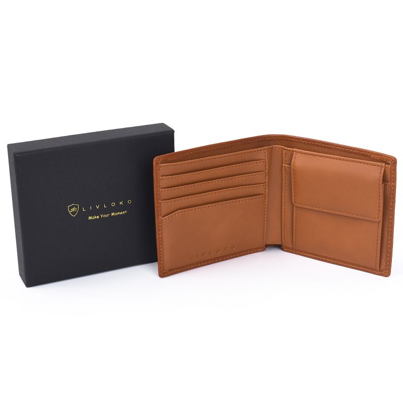 Designer Men's Brown Tan Leather Wallet