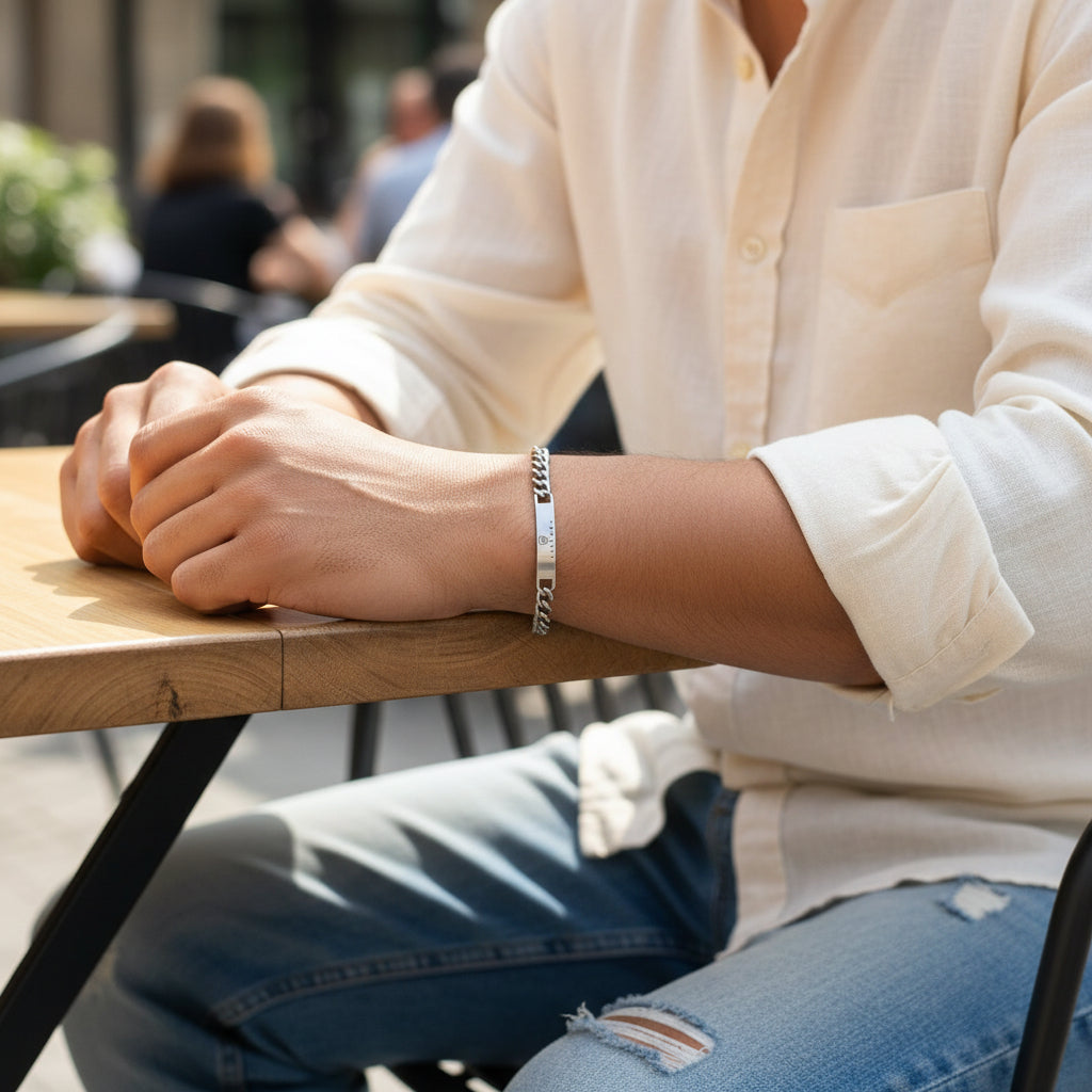 Livloko Stainless Steel Silver Curb Chain Bracelet - Livloko London