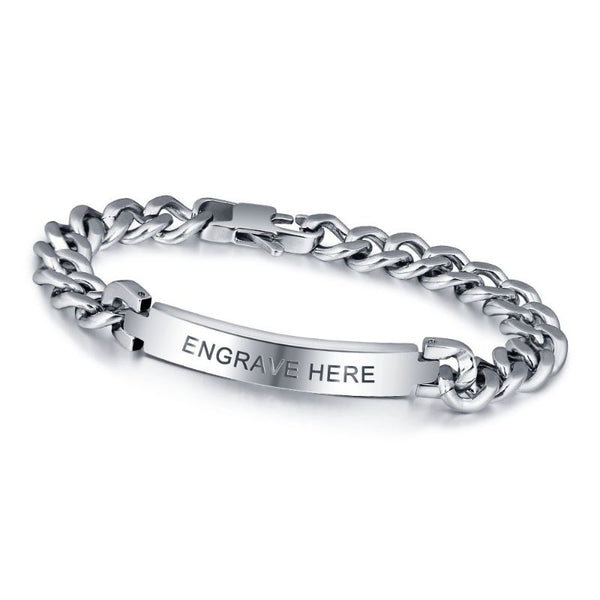 Personalised Titanium Steel Men's Bracelet
