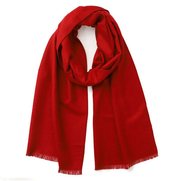 Men's Deep Red Wool Scarf