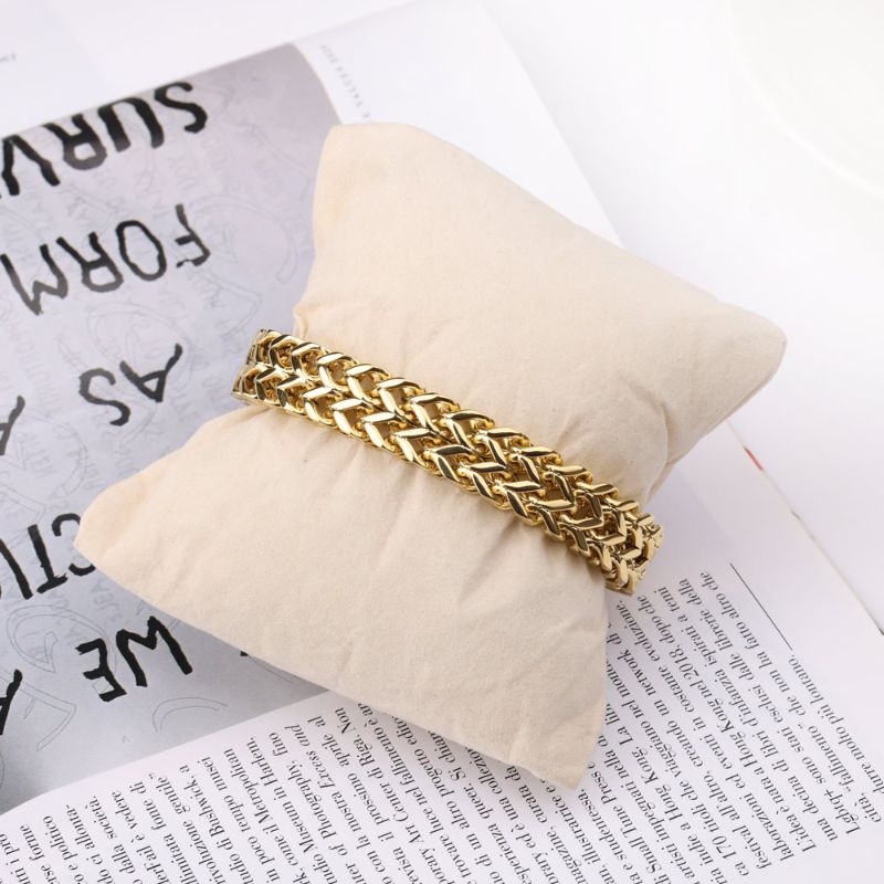 Stainless Steel Gold Curb Chain Bracelet