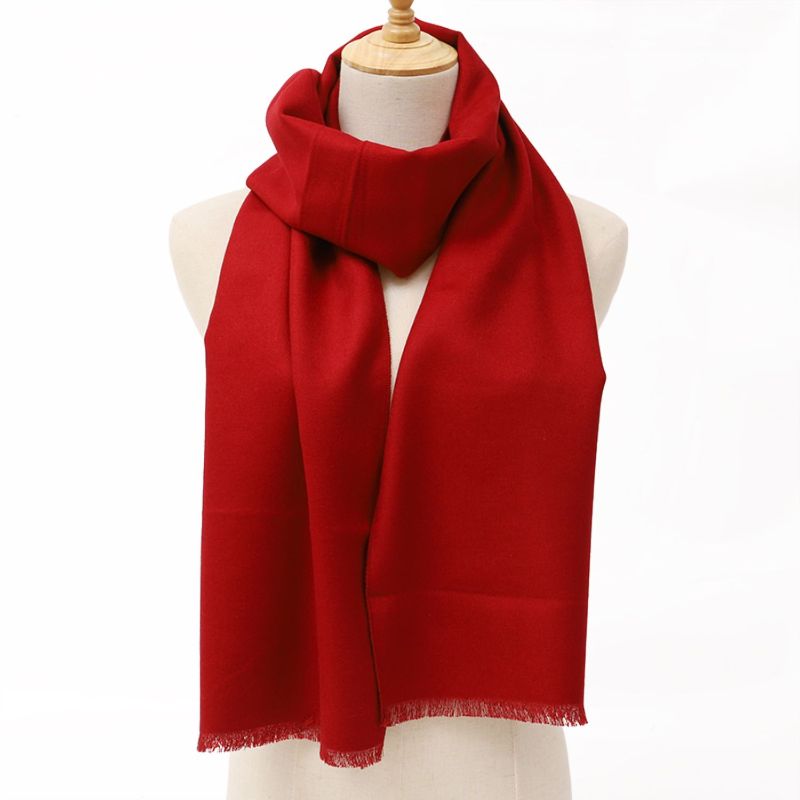 Men's Deep Red Wool Scarf