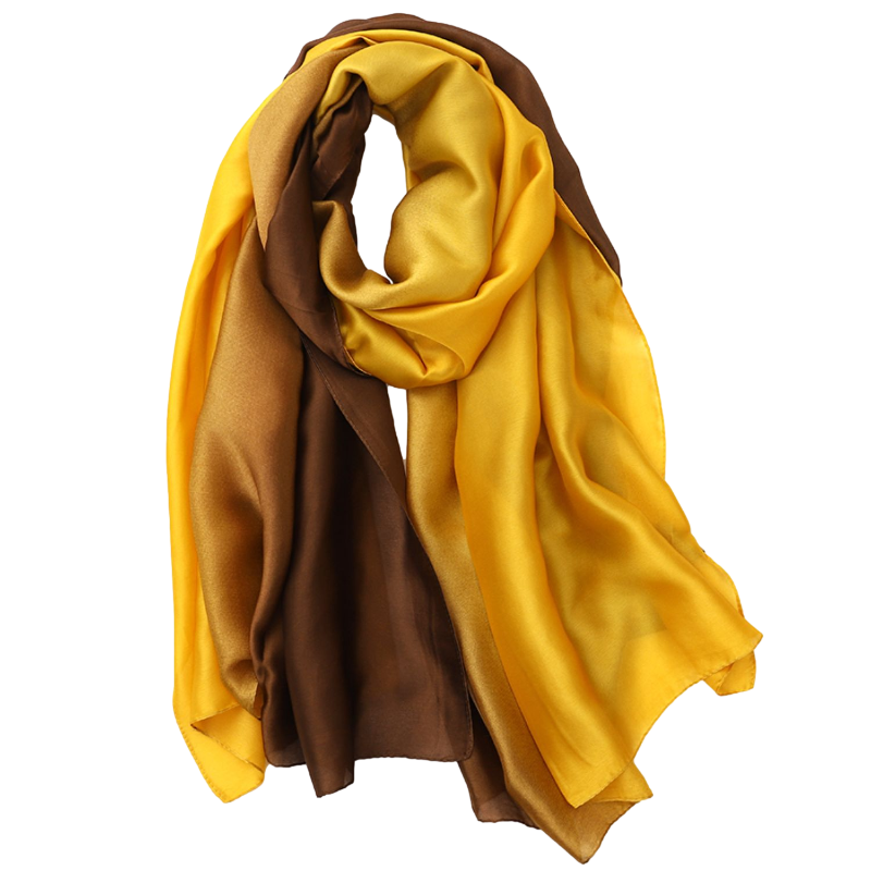 yellow and brown neck scarf