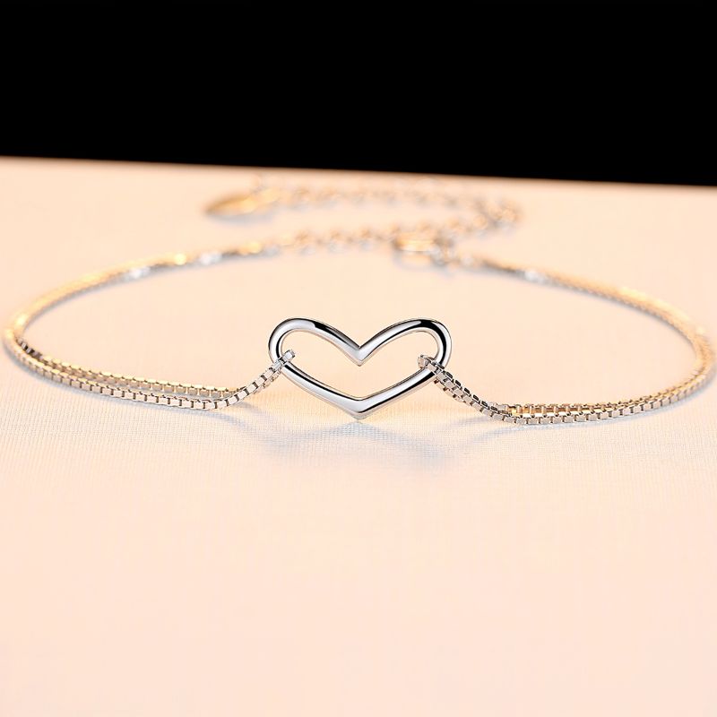 Designer Silver Heart Bracelet