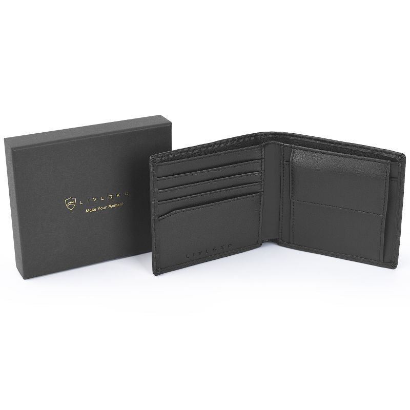 Men's Black Designer Wallet RFID Blocking