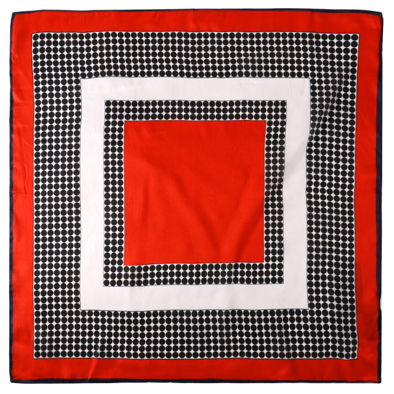 Red silk square scarf