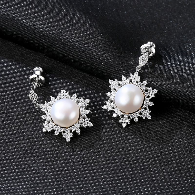 pearl cubic zirconia earrings