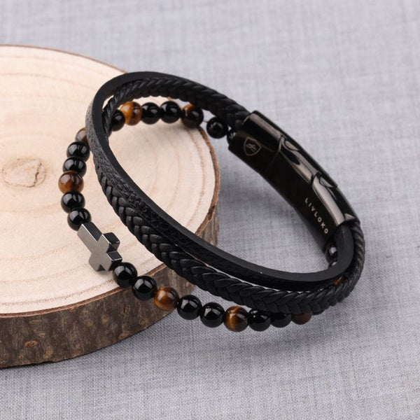 Black Leather Bracelet