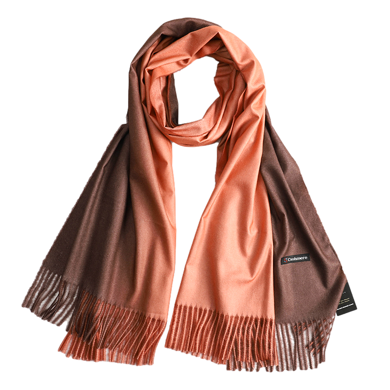 Cinnamon and Brown Pashmina Shawl, draped to show the design