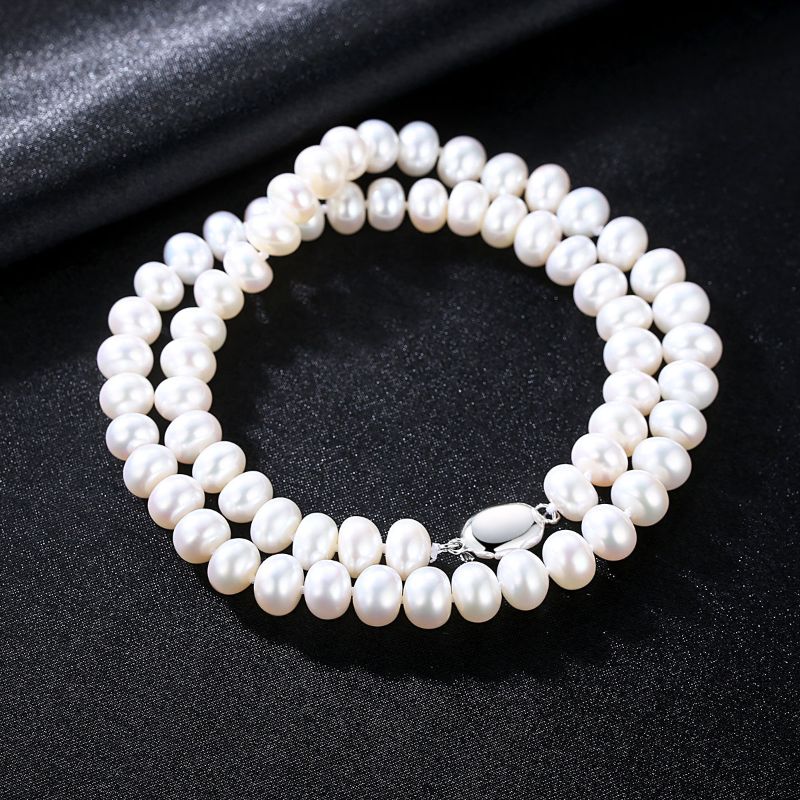 S925 Sterling Silver Natural Pearl Necklace