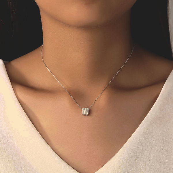 designer silver necklace