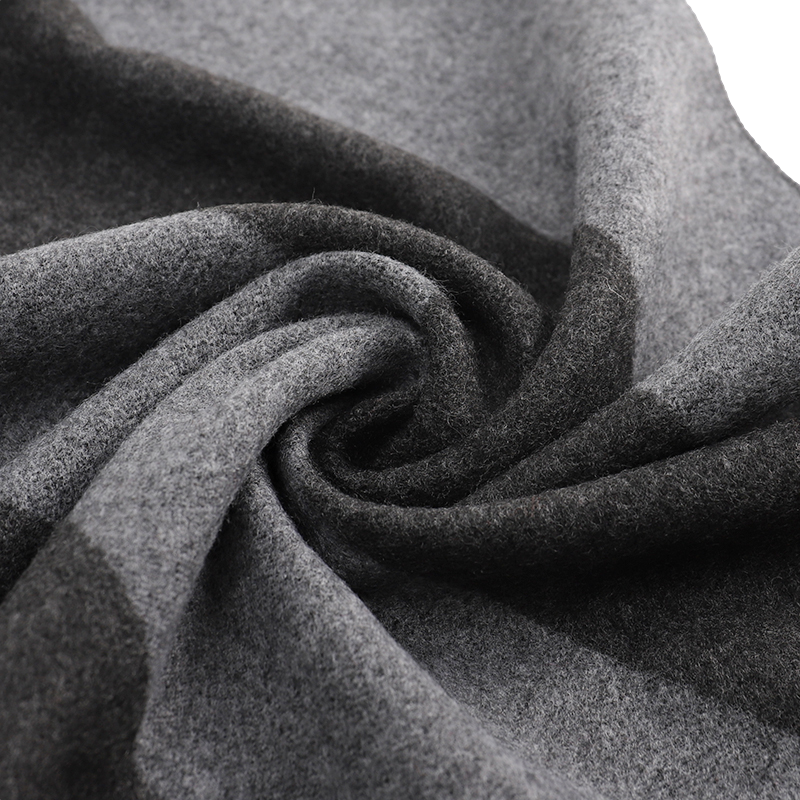 Men's Striped Wool Scarf Grey Red