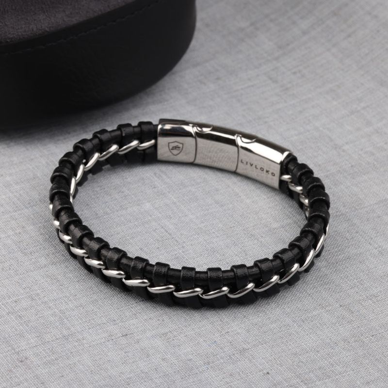 mens designer leather bracelet