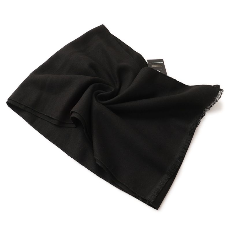 Men's Deep Black Wool Scarf