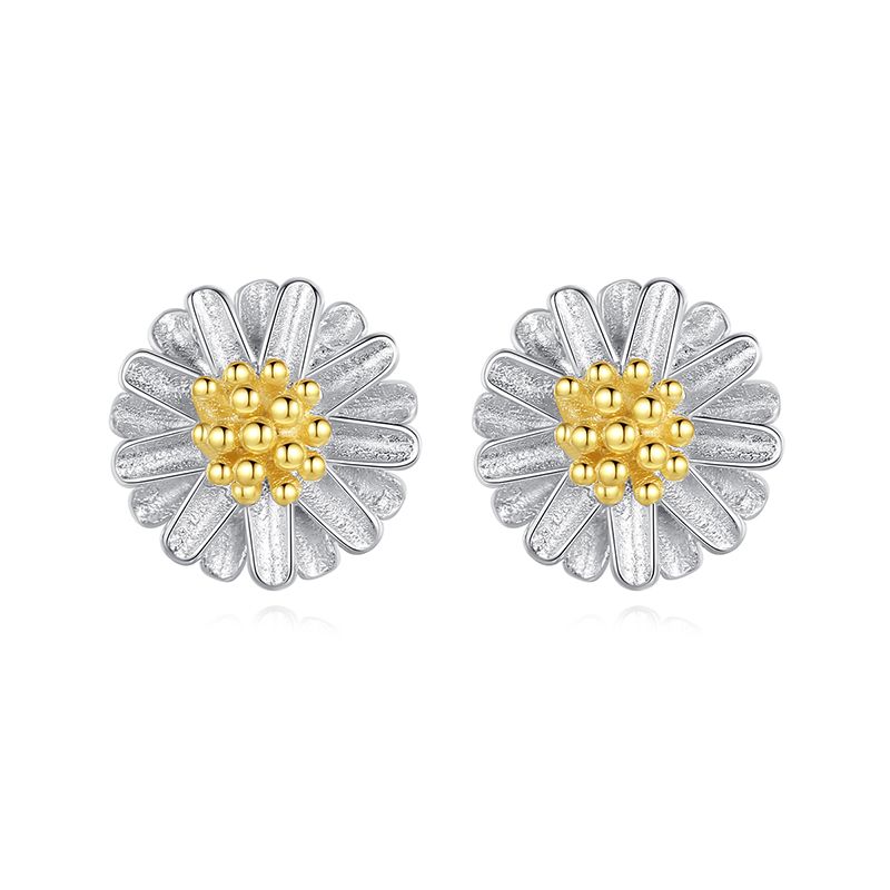 gold flower earrings