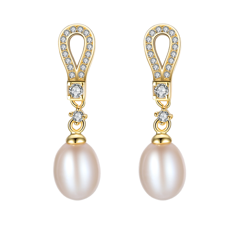 Sterling Silver Teardrop Pearl Drop Earrings