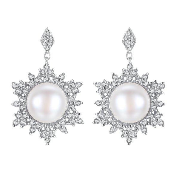 silver pearl earrings