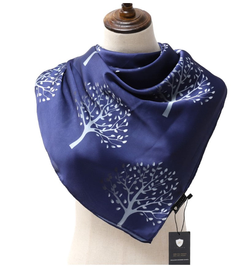 Blue Silver Mulberry Tree Scarf