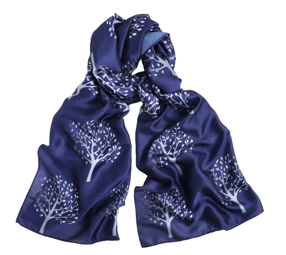 Blue Silver Mulberry Tree Scarf